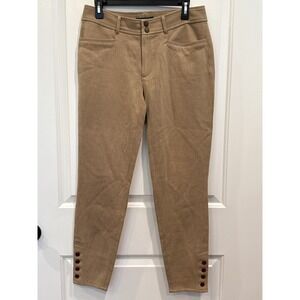 Lauren Ralph Lauren Khaki Cotton Blend Button Cuff Pants Career Casual Size 8